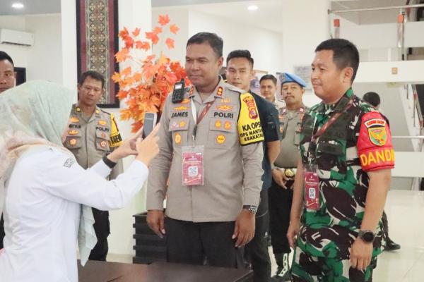 Kapolres Tulang Bawang Monitoring Rapat Pleno Rekapitulasi Tingkat Kabupaten